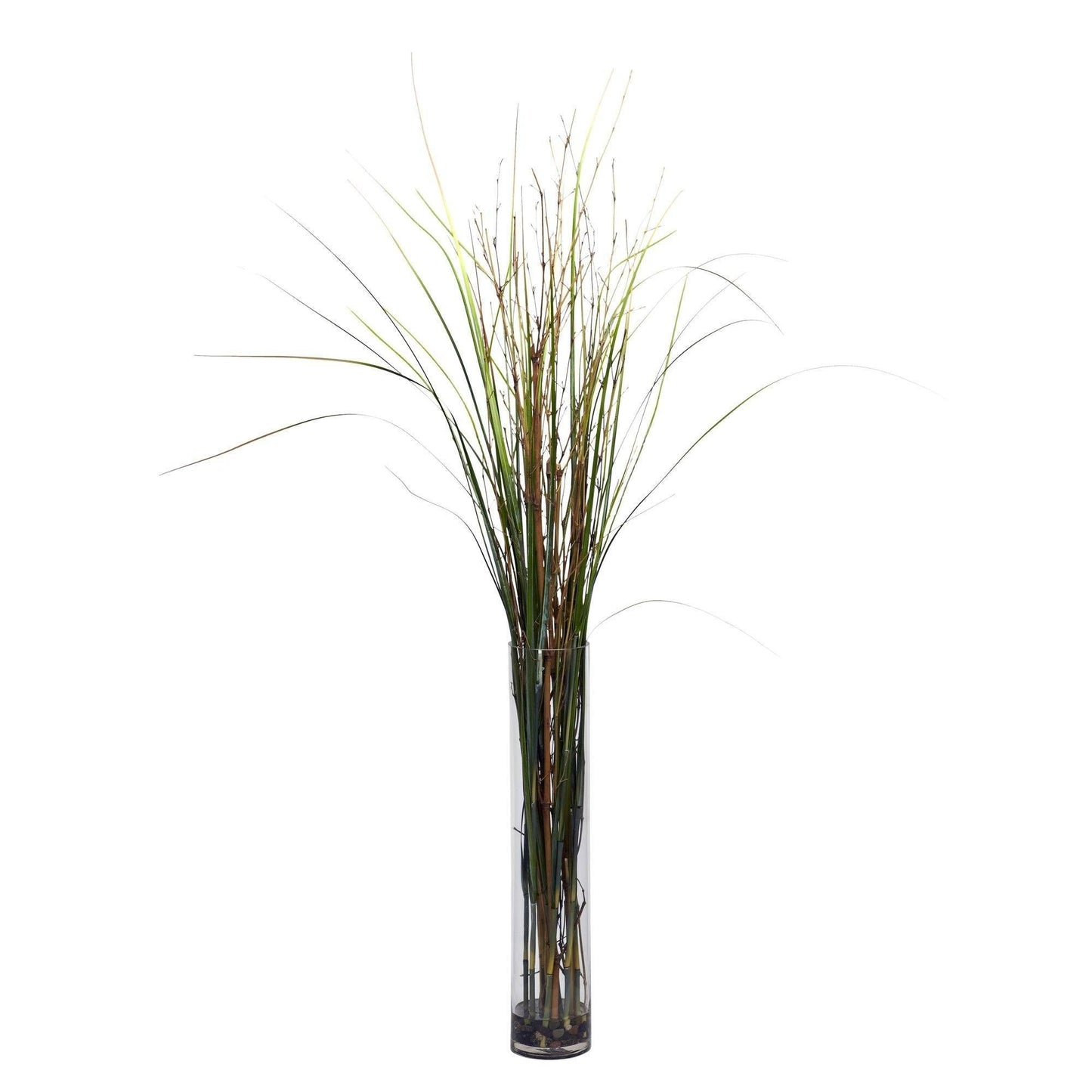 Grass & Bamboo w/Cylinder Silk Plant