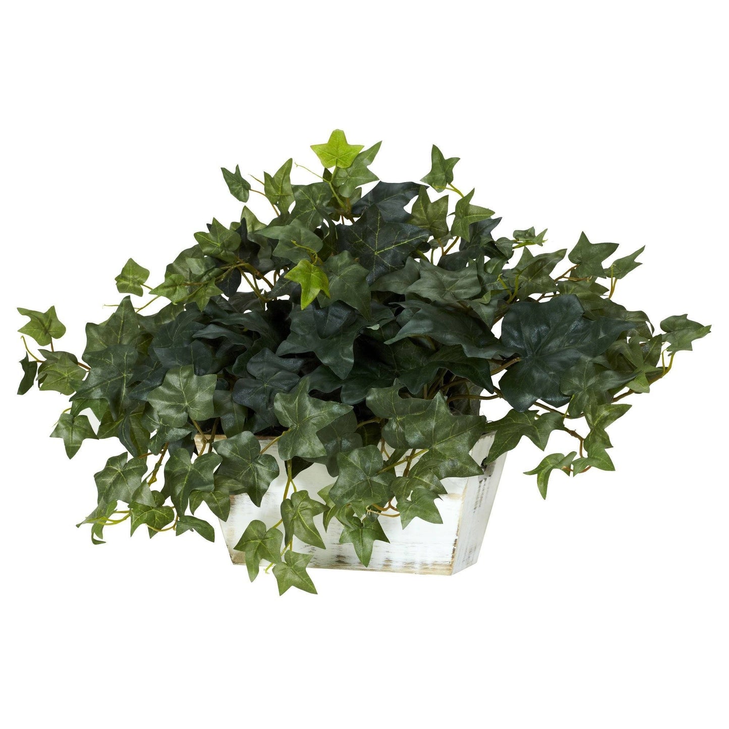 Ivy w/White Wash Planter Silk Plant