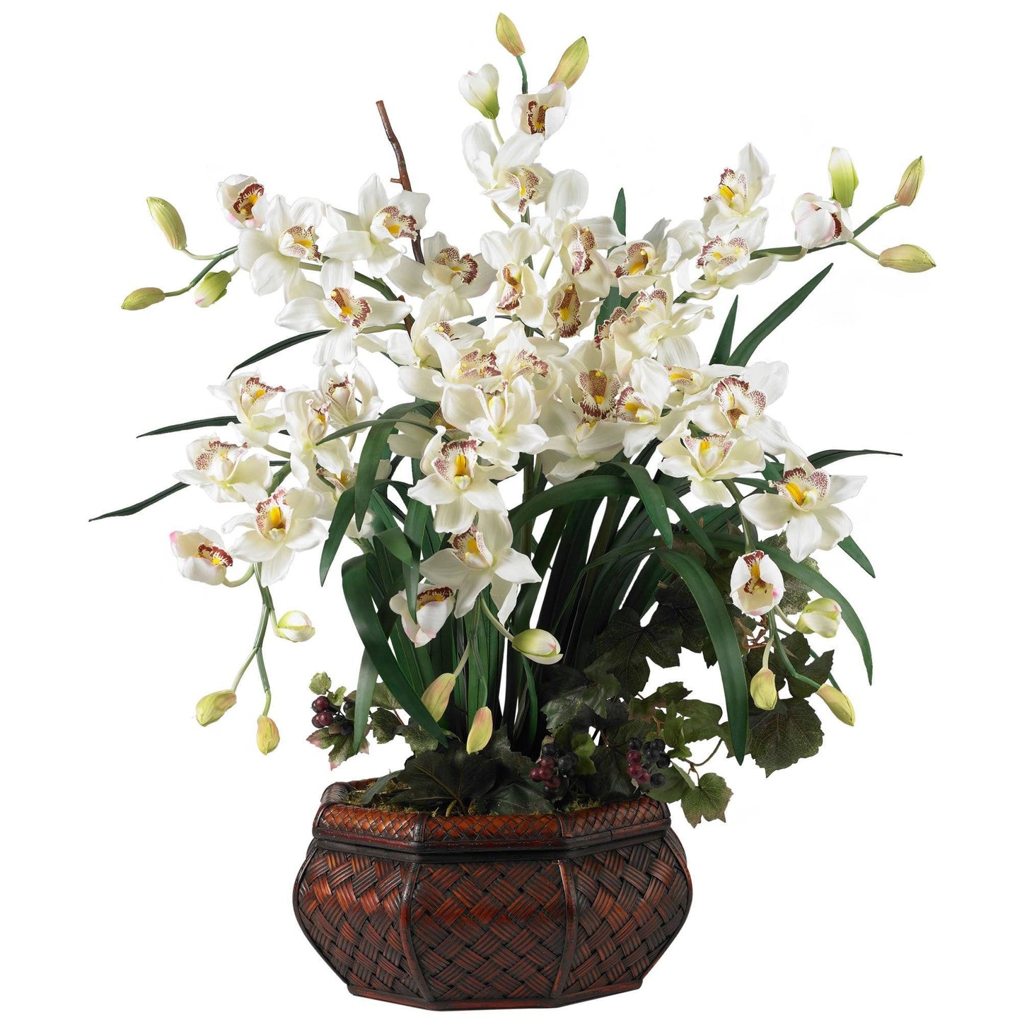 Grande composition florale en soie de cymbidium