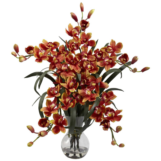 Cymbidium grande con arreglo de jarrón