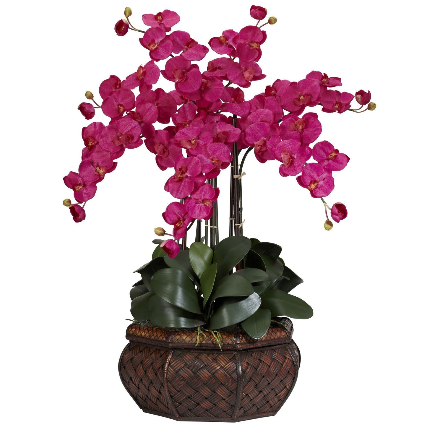 Grande composition florale en soie de Phalaenopsis