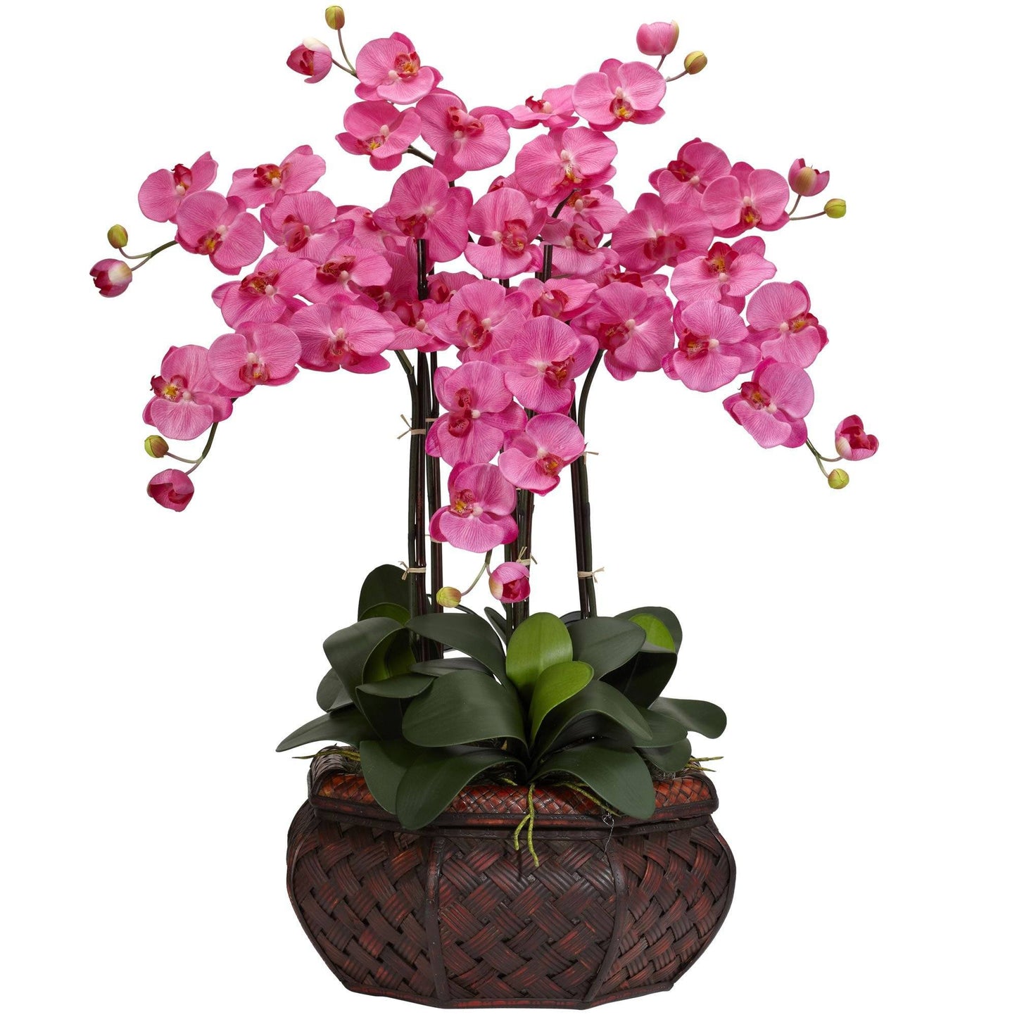 Grande composition florale en soie de Phalaenopsis