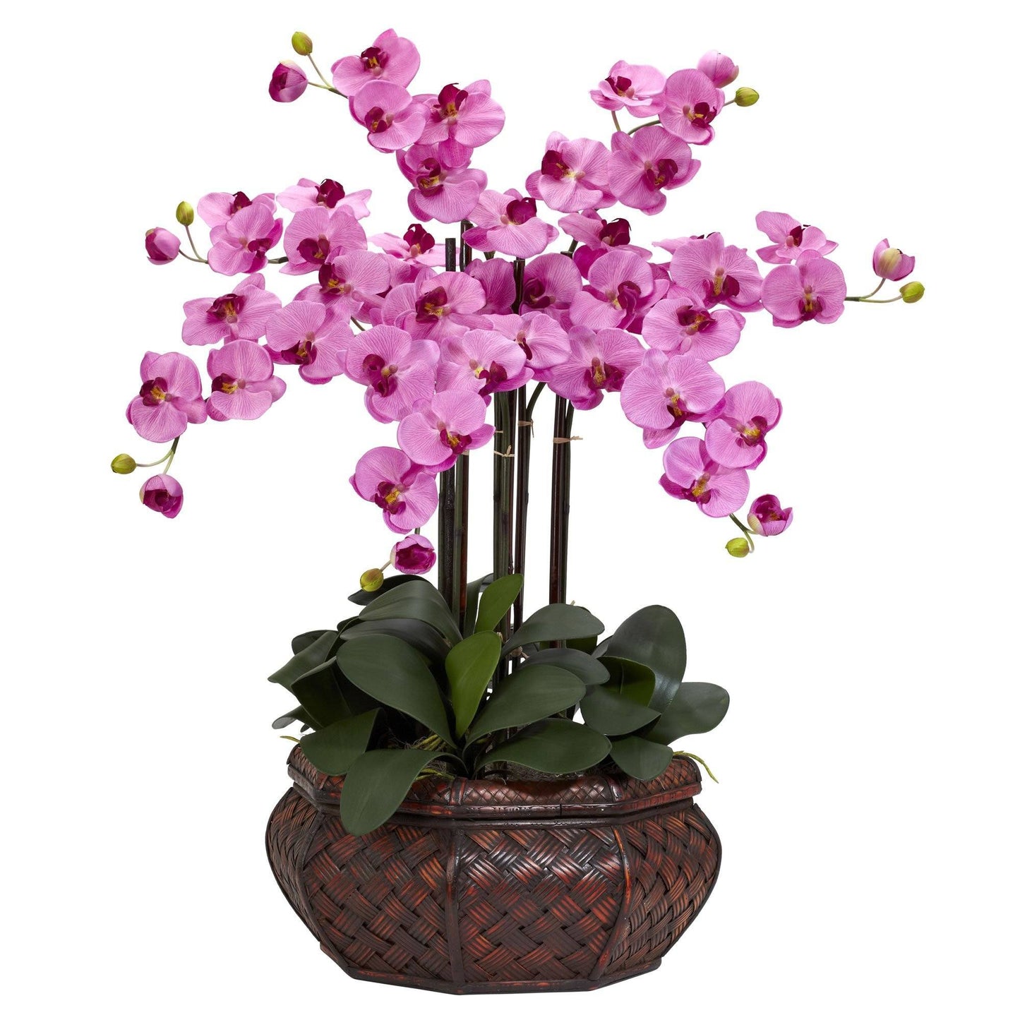 Grande composition florale en soie de Phalaenopsis