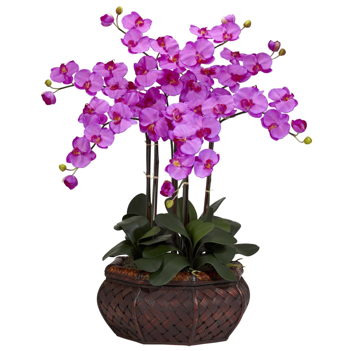 Grande composition florale en soie de Phalaenopsis