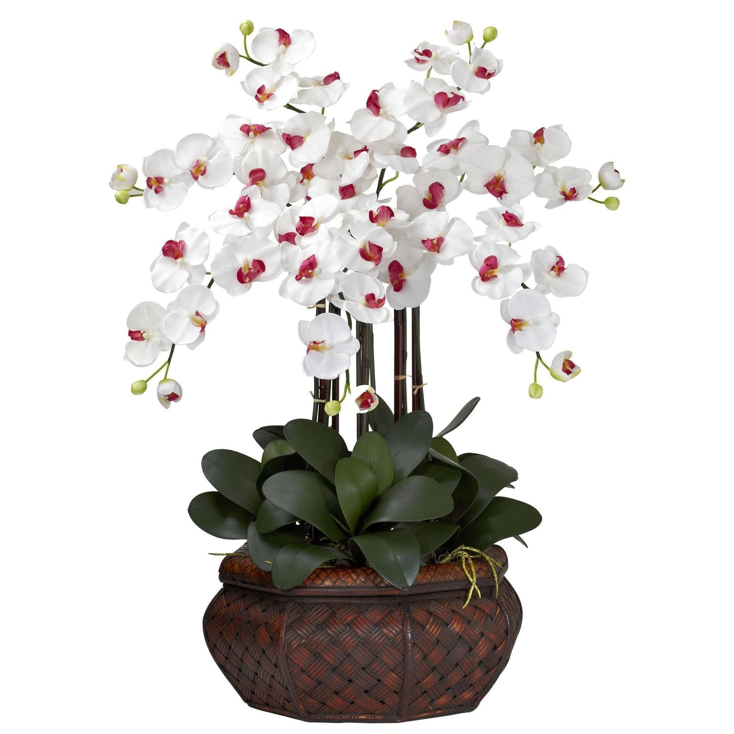 Grande composition florale en soie de Phalaenopsis