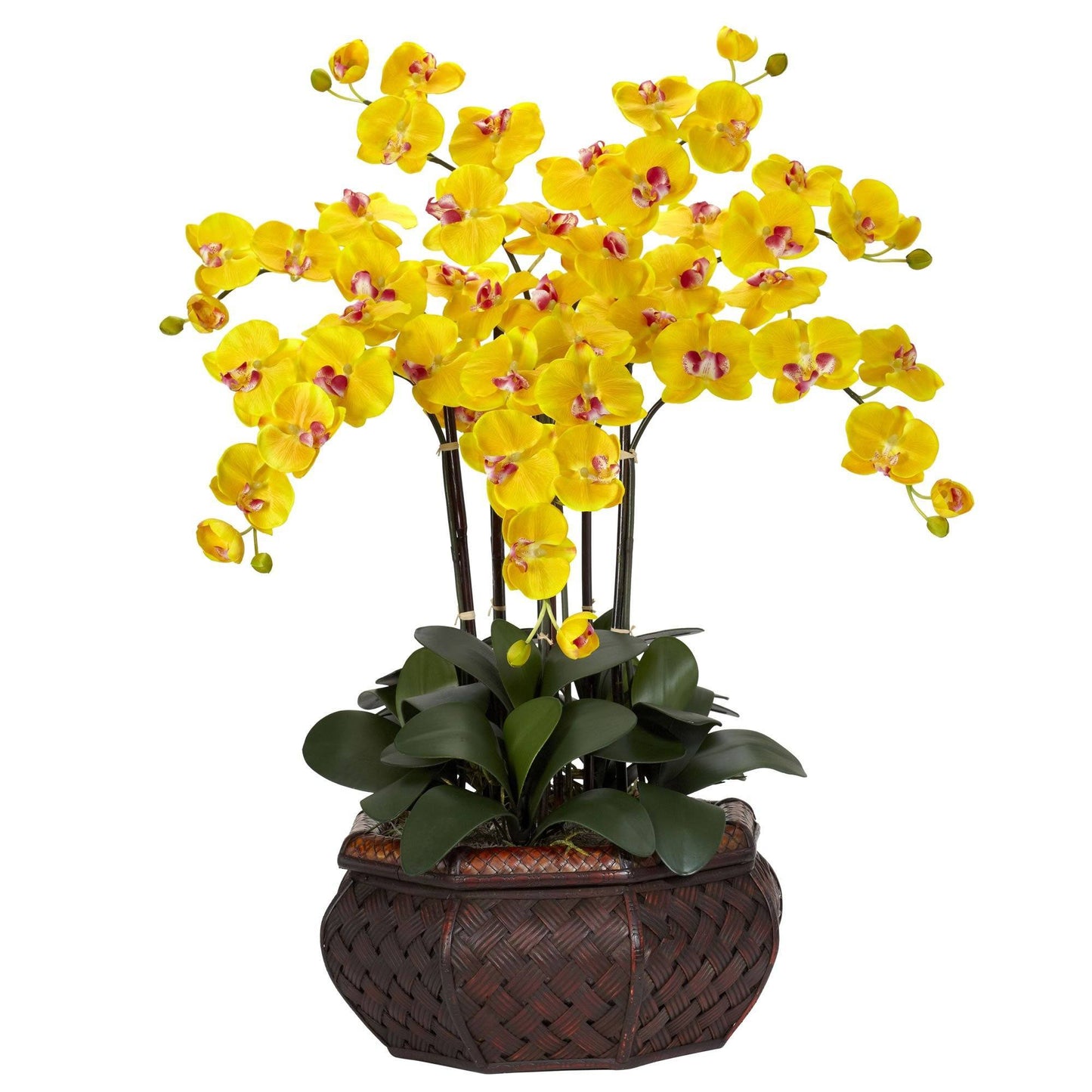 Grande composition florale en soie de Phalaenopsis