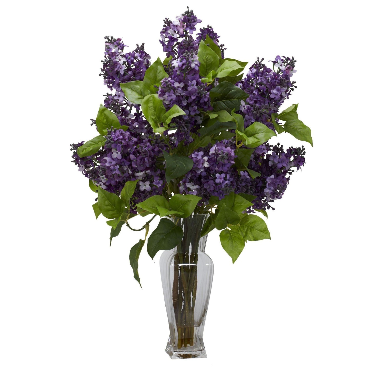 Composition florale en soie lilas