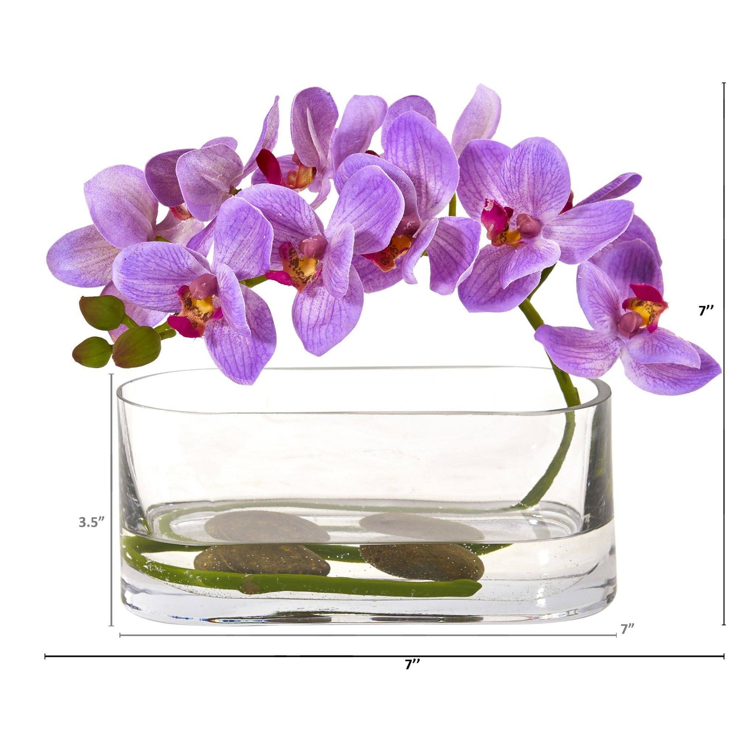 Phalaenopsis Orchid Artificial Arrangement in Glass Vase