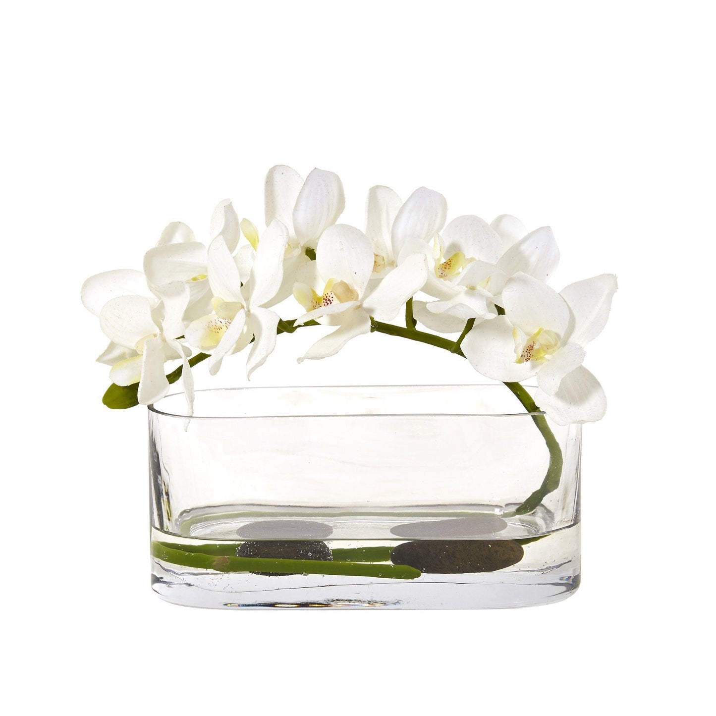 Phalaenopsis Orchid Artificial Arrangement in Glass Vase