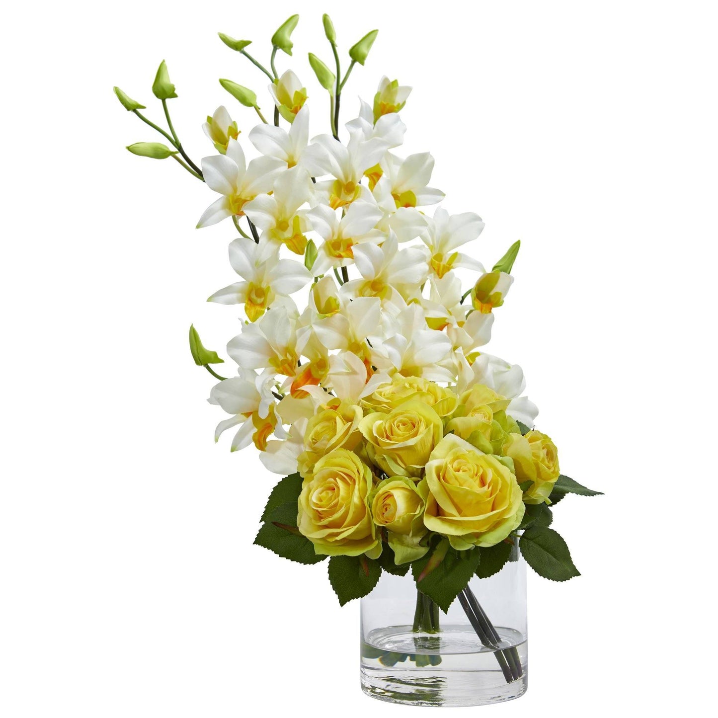 Rose & Dendrobium Orchid Artificial Arrangement