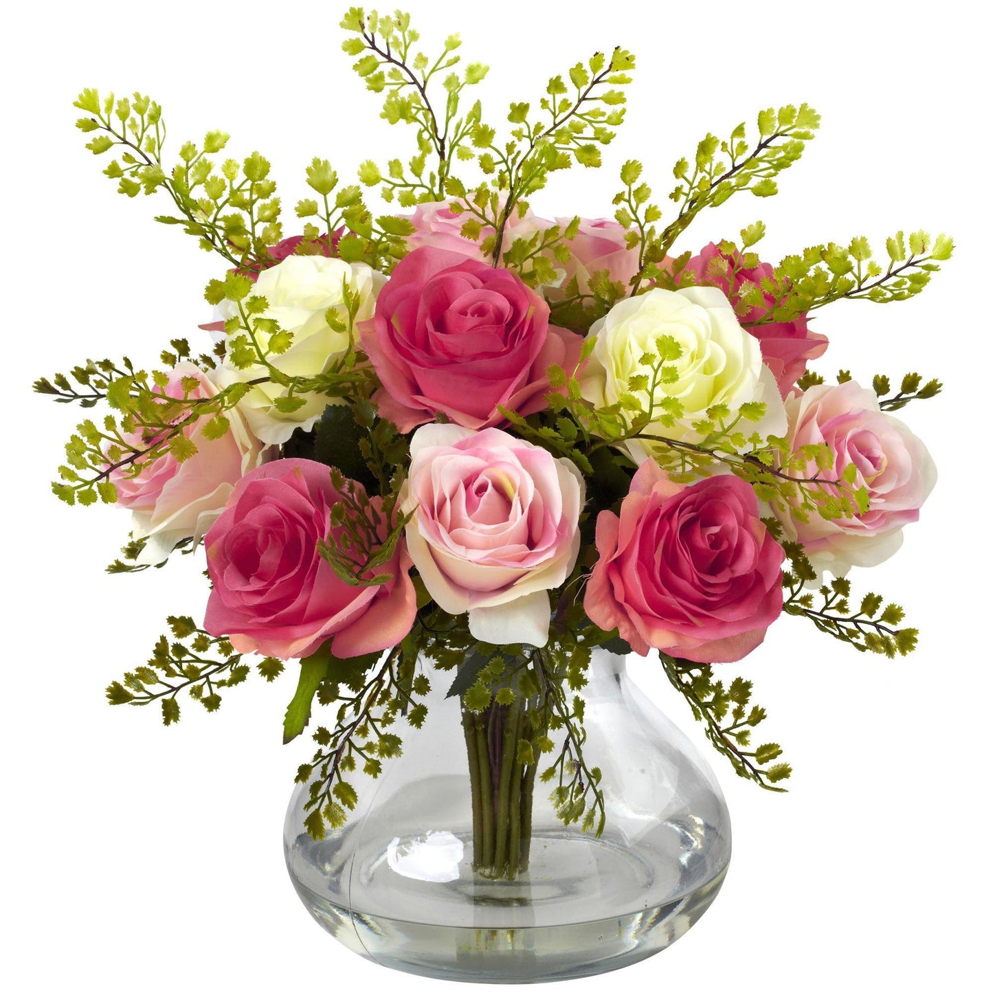 Arrangement capillaire Rose &amp; Maiden avec vase