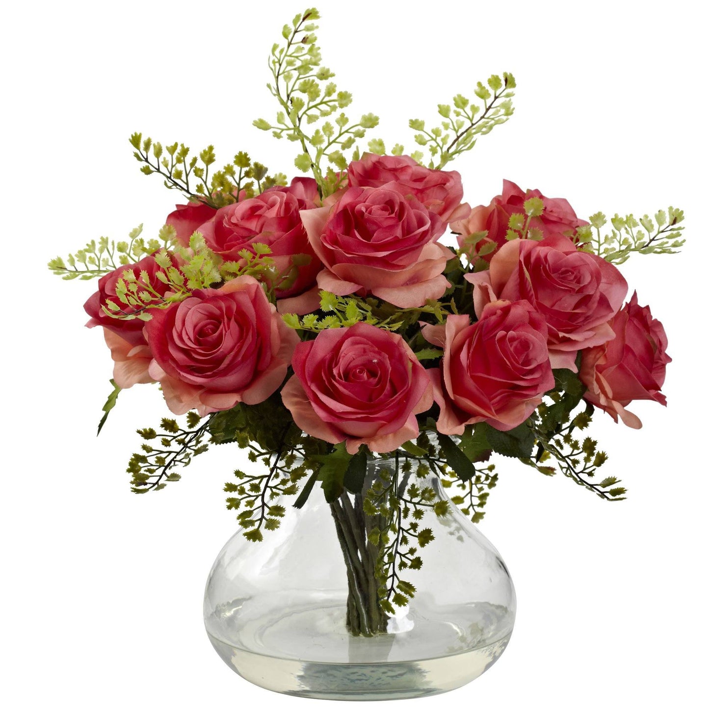 Arrangement capillaire Rose &amp; Maiden avec vase