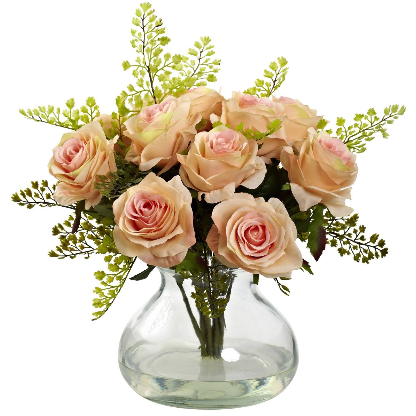 Arrangement capillaire Rose &amp; Maiden avec vase