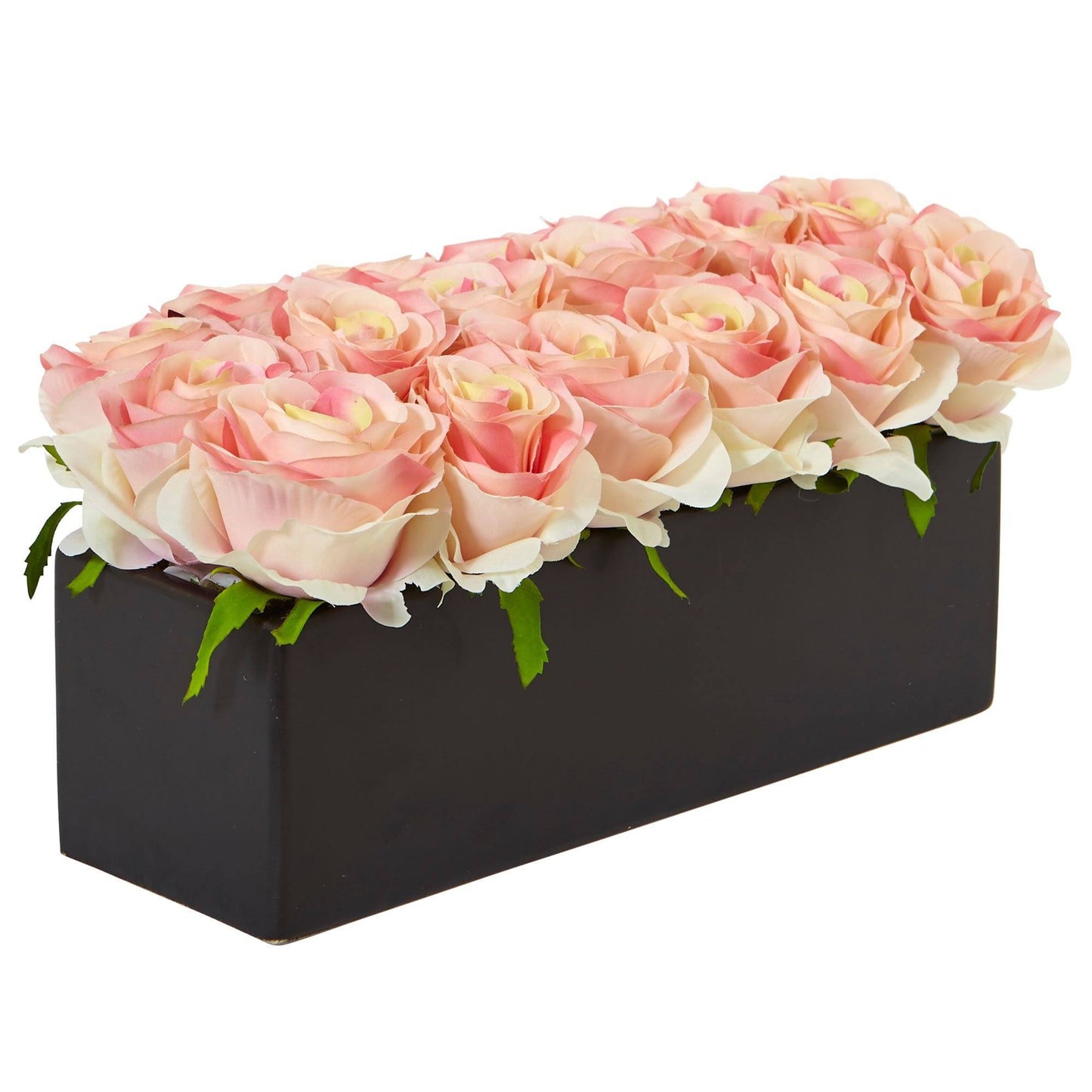 Roses dans un pot rectangulaire