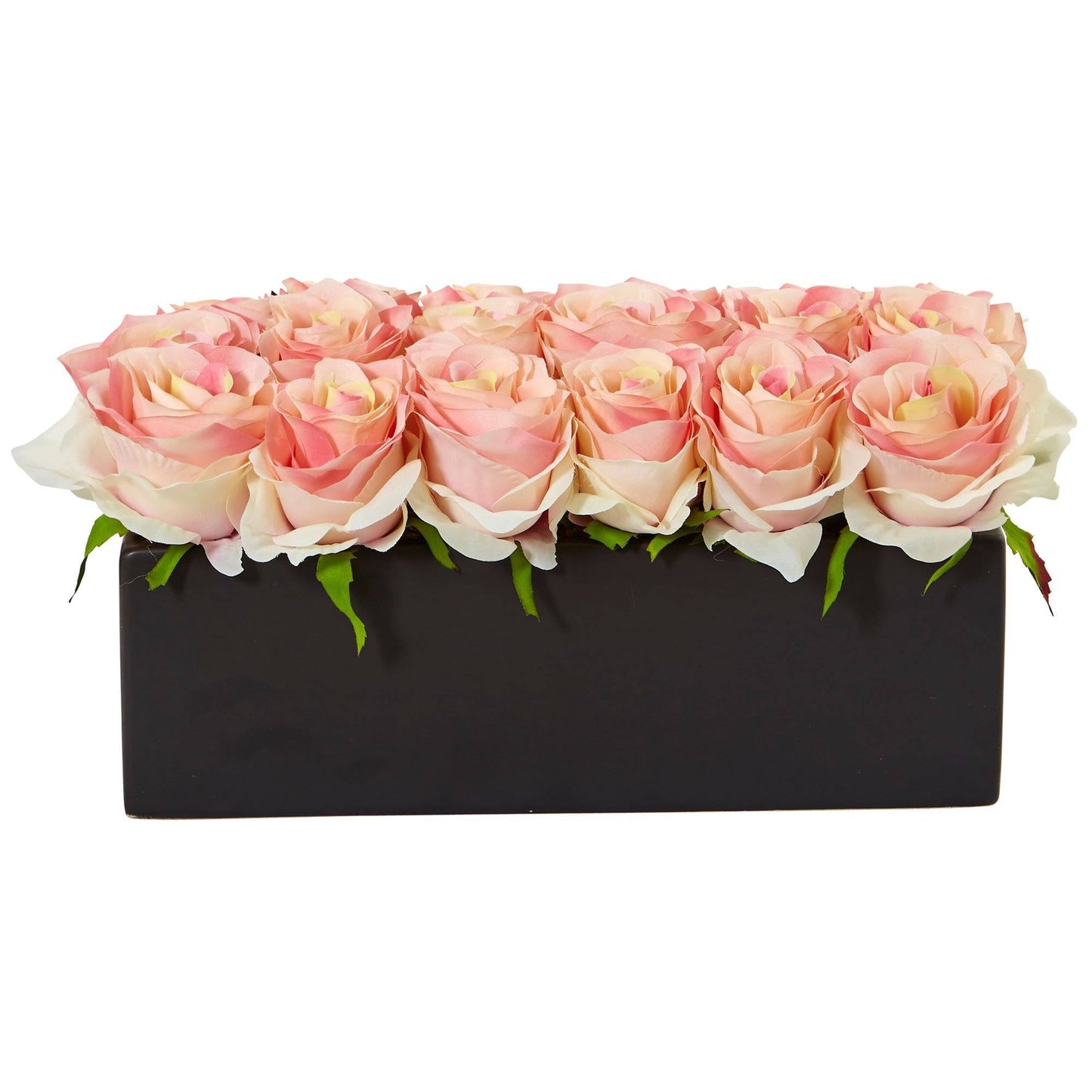 Roses dans un pot rectangulaire