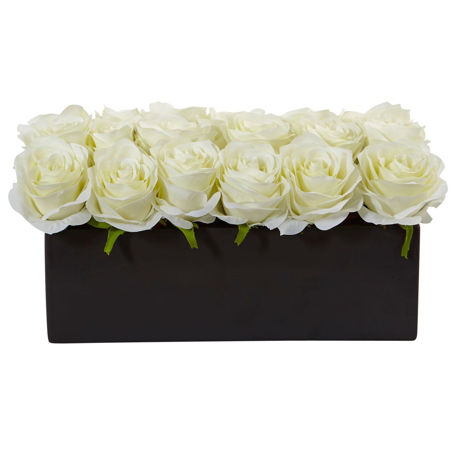 Roses dans un pot rectangulaire