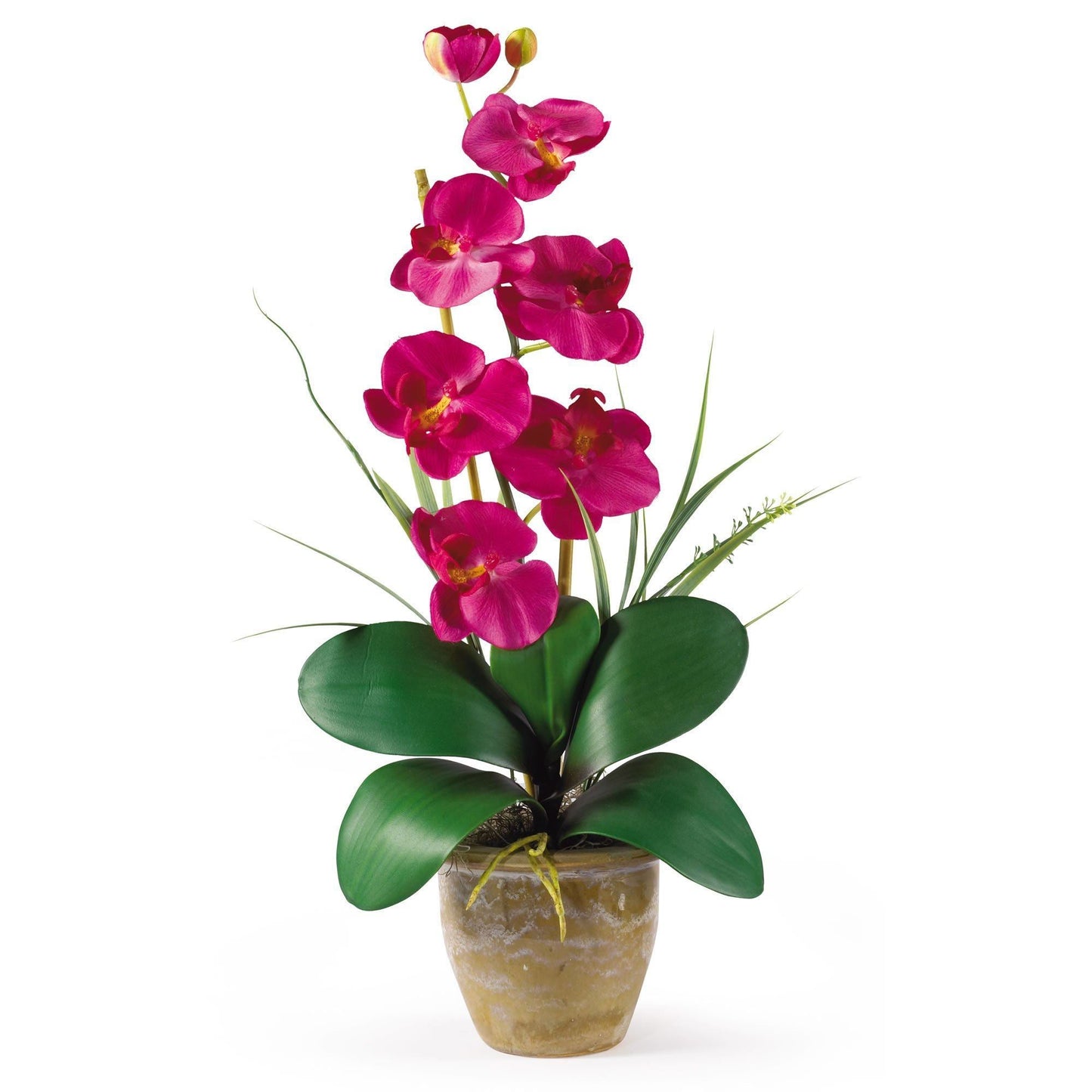 Arreglo de orquídeas Phalaenopsis de seda de un solo tallo