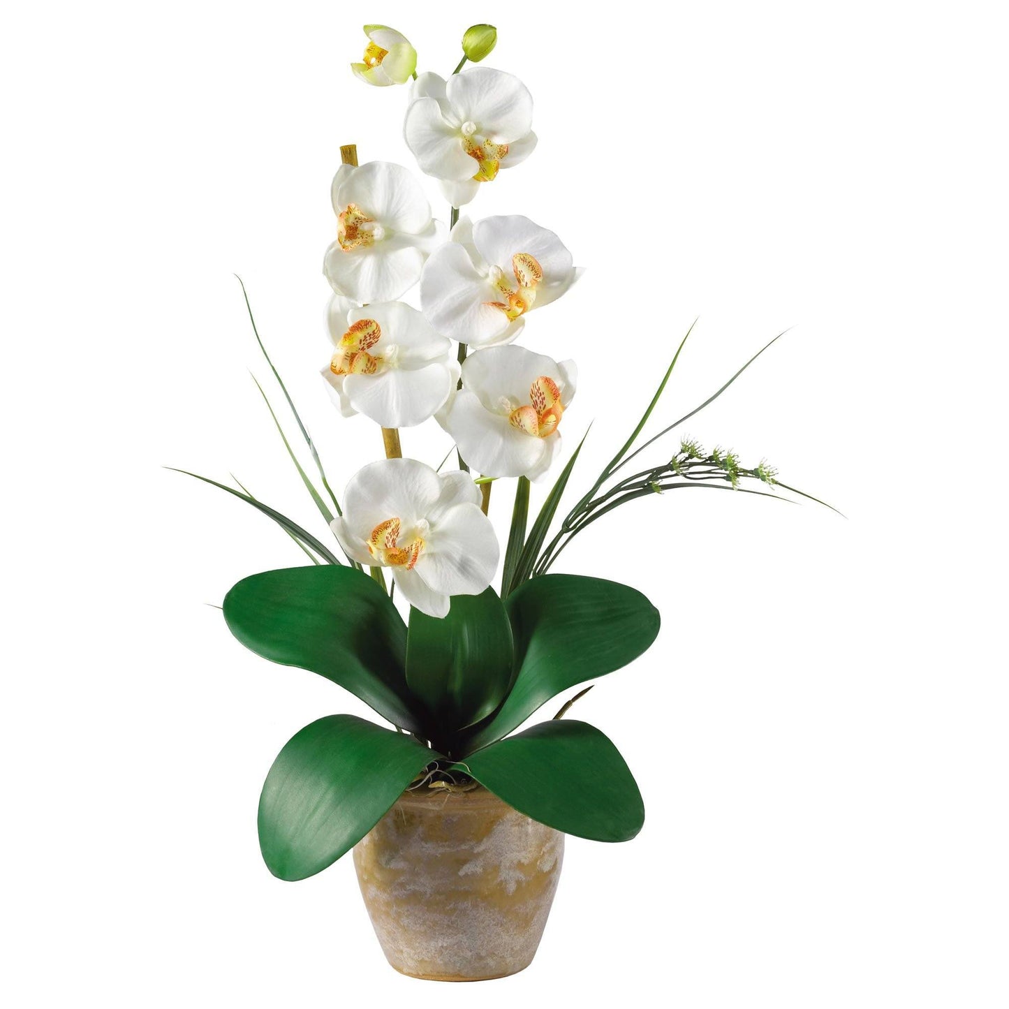 Arreglo de orquídeas Phalaenopsis de seda de un solo tallo