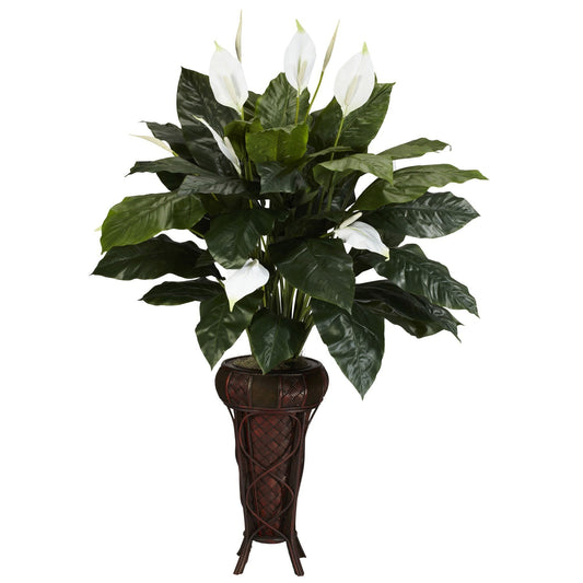 Spathiphyllum avec support en soie