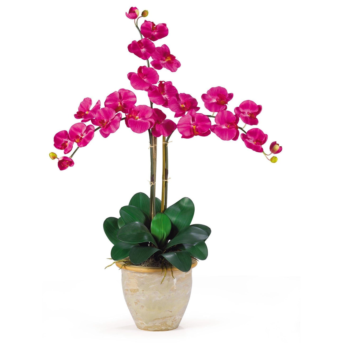 Arreglo de orquídeas Phalaenopsis de seda de tres tallos