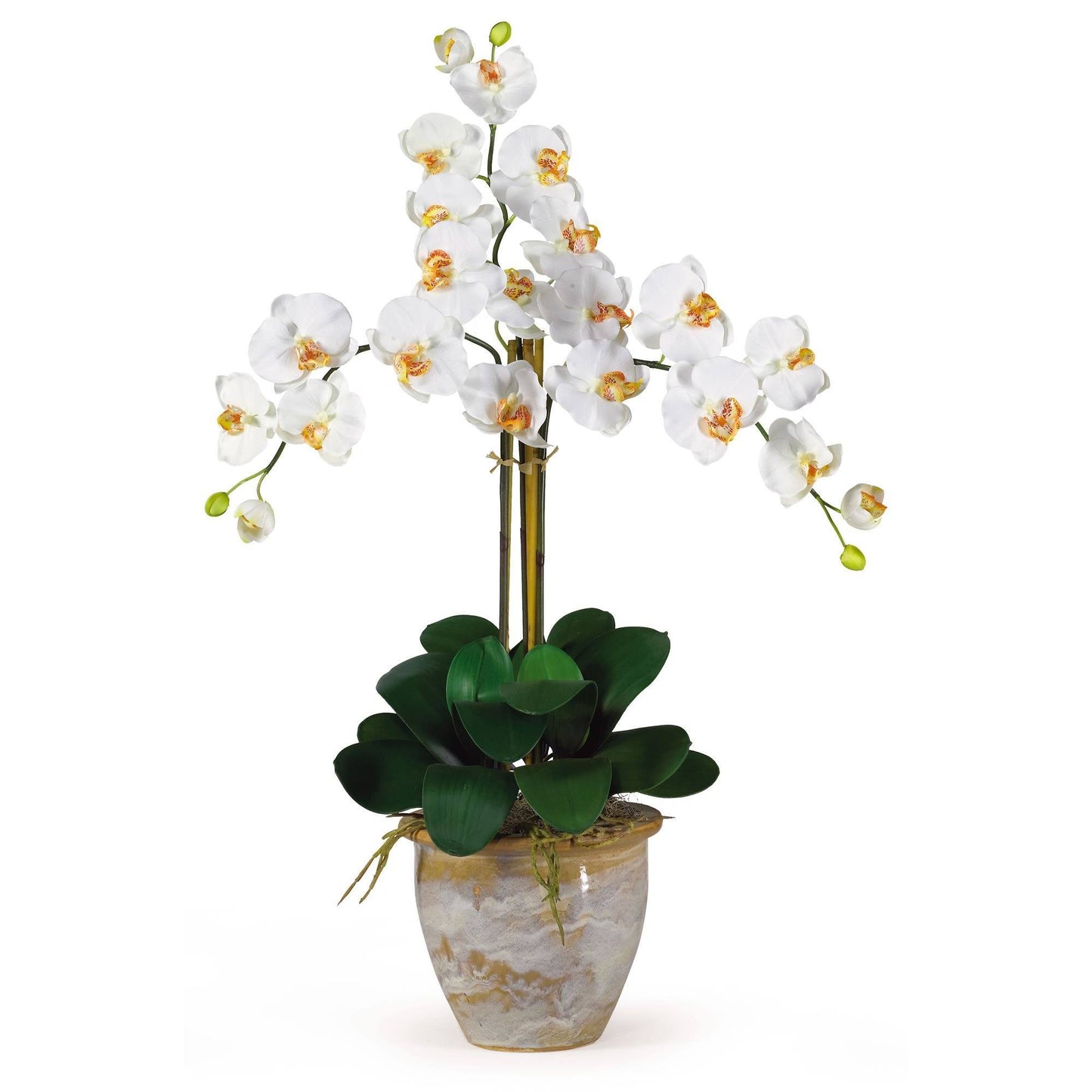 Arreglo de orquídeas Phalaenopsis de seda de tres tallos