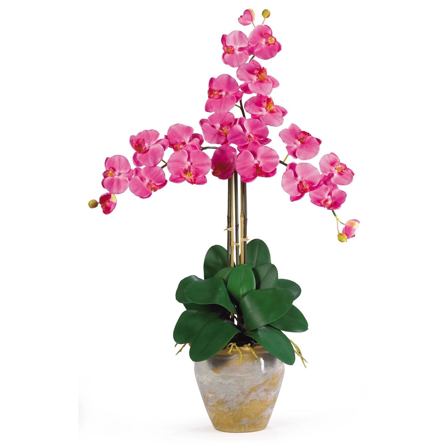 Arreglo de orquídeas Phalaenopsis de seda de tres tallos