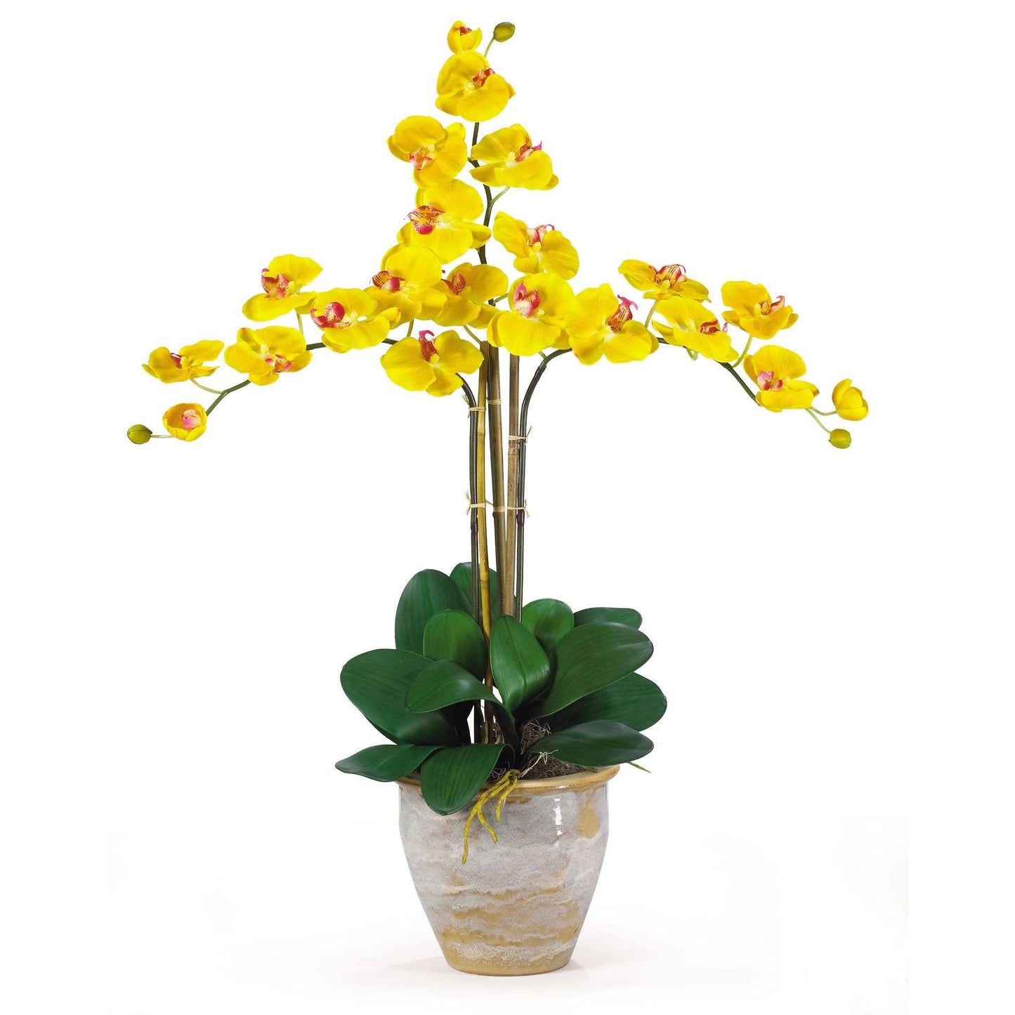 Arreglo de orquídeas Phalaenopsis de seda de tres tallos