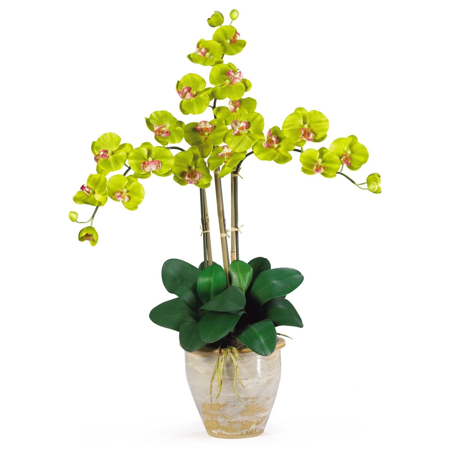 Arreglo de orquídeas Phalaenopsis de seda de tres tallos