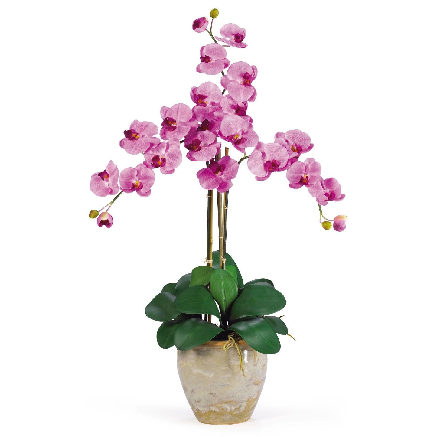 Arreglo de orquídeas Phalaenopsis de seda de tres tallos