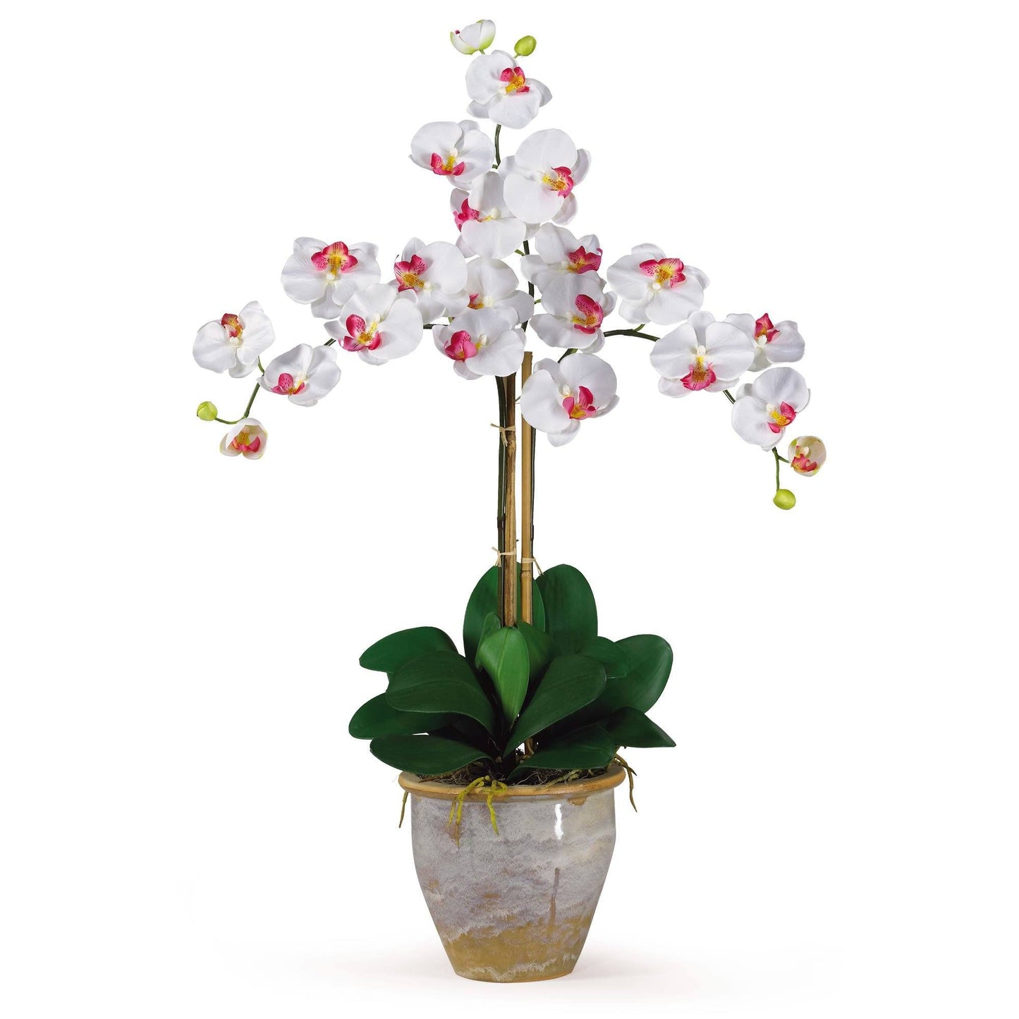 Arreglo de orquídeas Phalaenopsis de seda de tres tallos