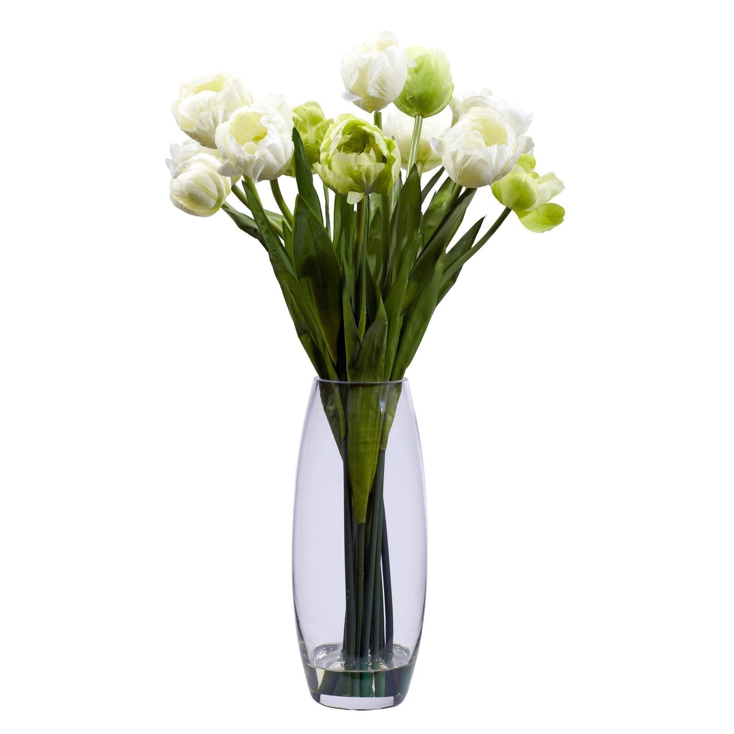 Arrangement de fleurs en soie avec tulipes et vase