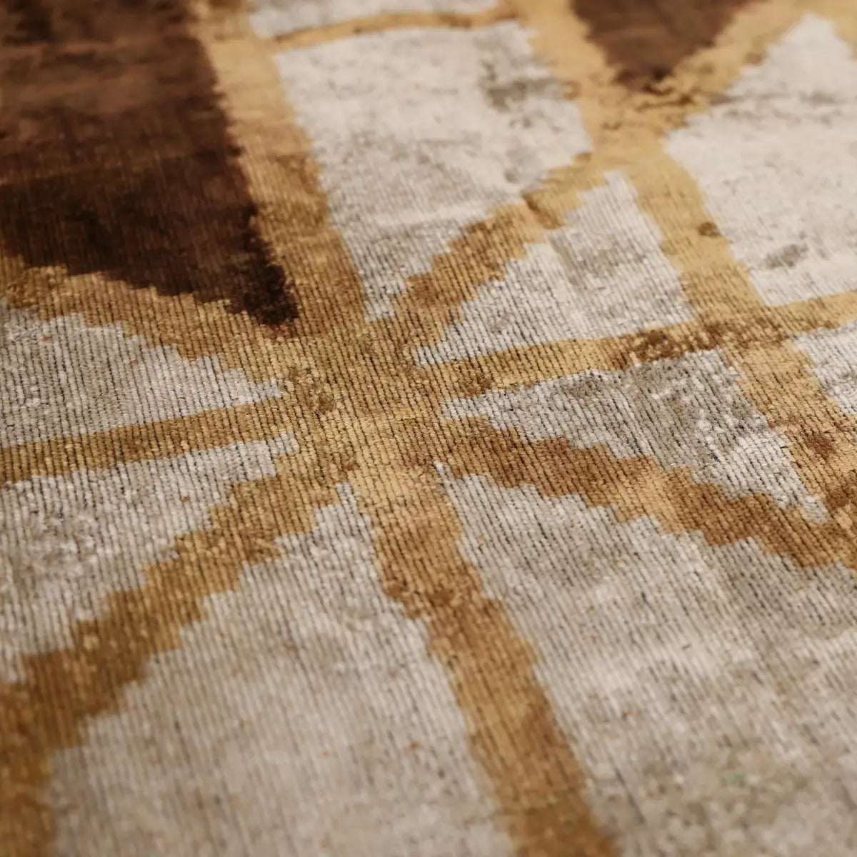 Artisan Geometric Silk Velvet Pillow - Bronze & Gold 20x20 - Canvello