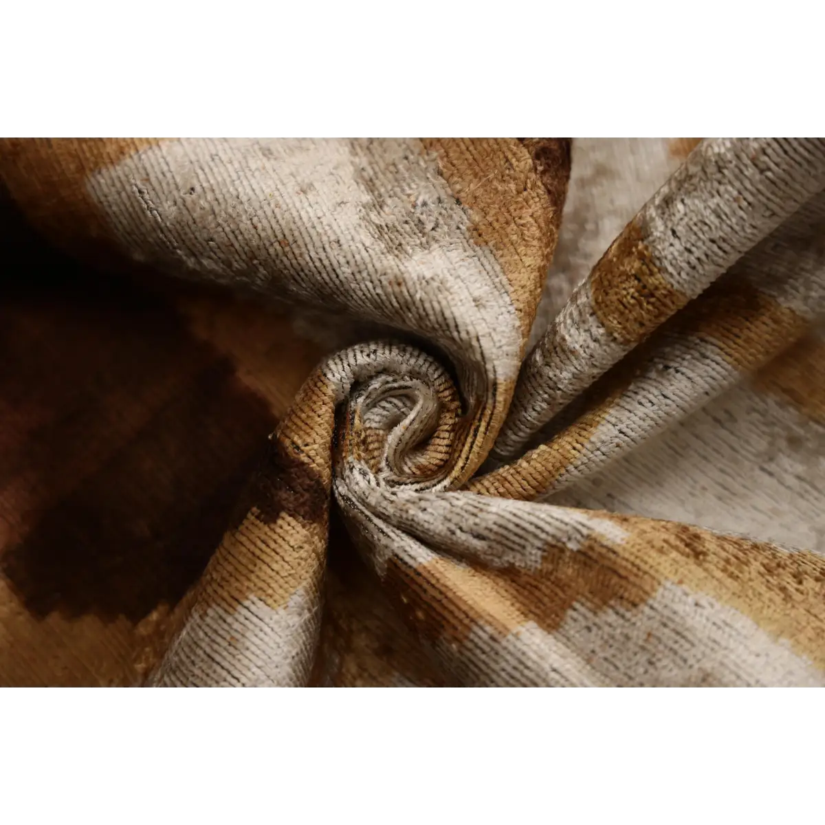Artisan Geometric Silk Velvet Pillow - Bronze & Gold 20x20 - Canvello