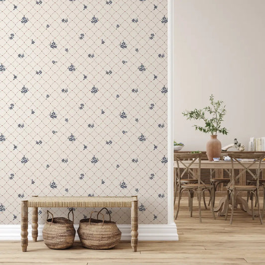 Asa Wallpaper - Flower Trellis - Loomwell Home Goods