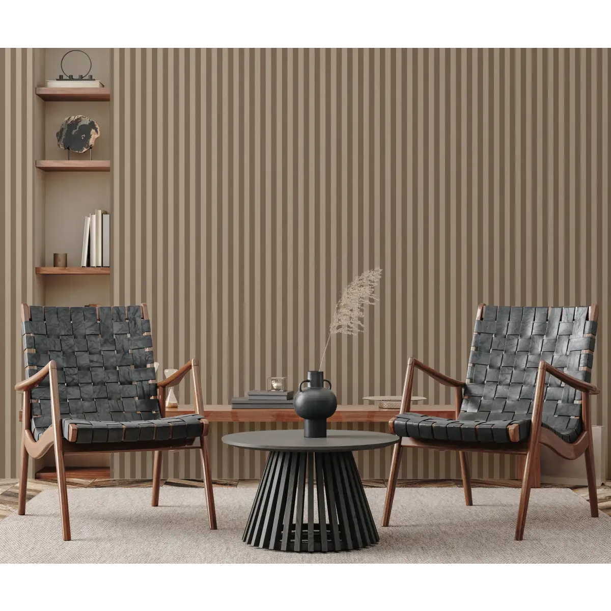 Ashbury Stripe Wallpaper by Safari Natalia x Taddy Mikelaites - Loomwell Home Goods