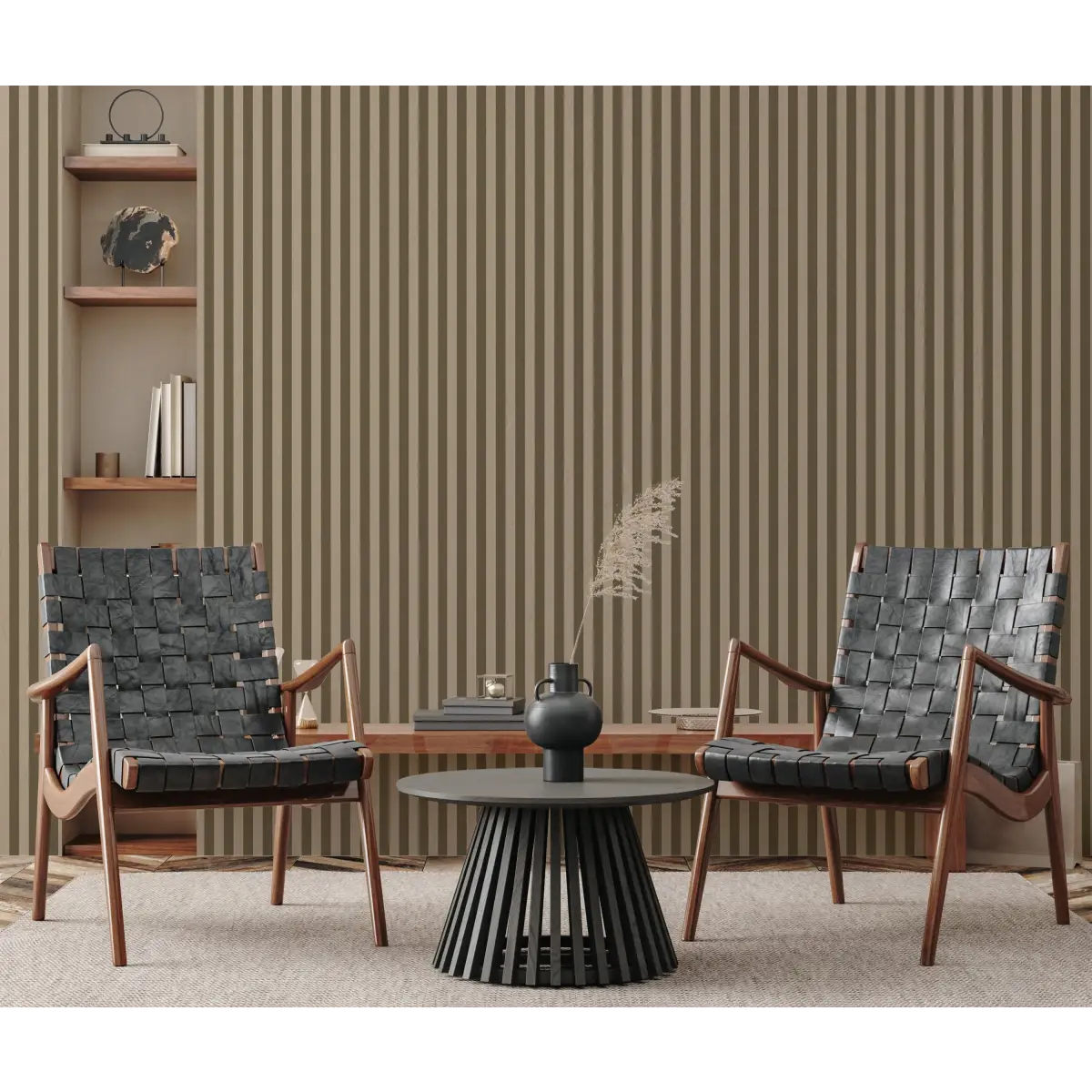 Ashbury Stripe Wallpaper by Safari Natalia x Taddy Mikelaites - Loomwell Home Goods