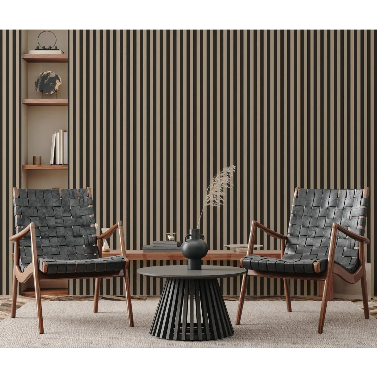Ashbury Stripe Wallpaper by Safari Natalia x Taddy Mikelaites - Loomwell Home Goods
