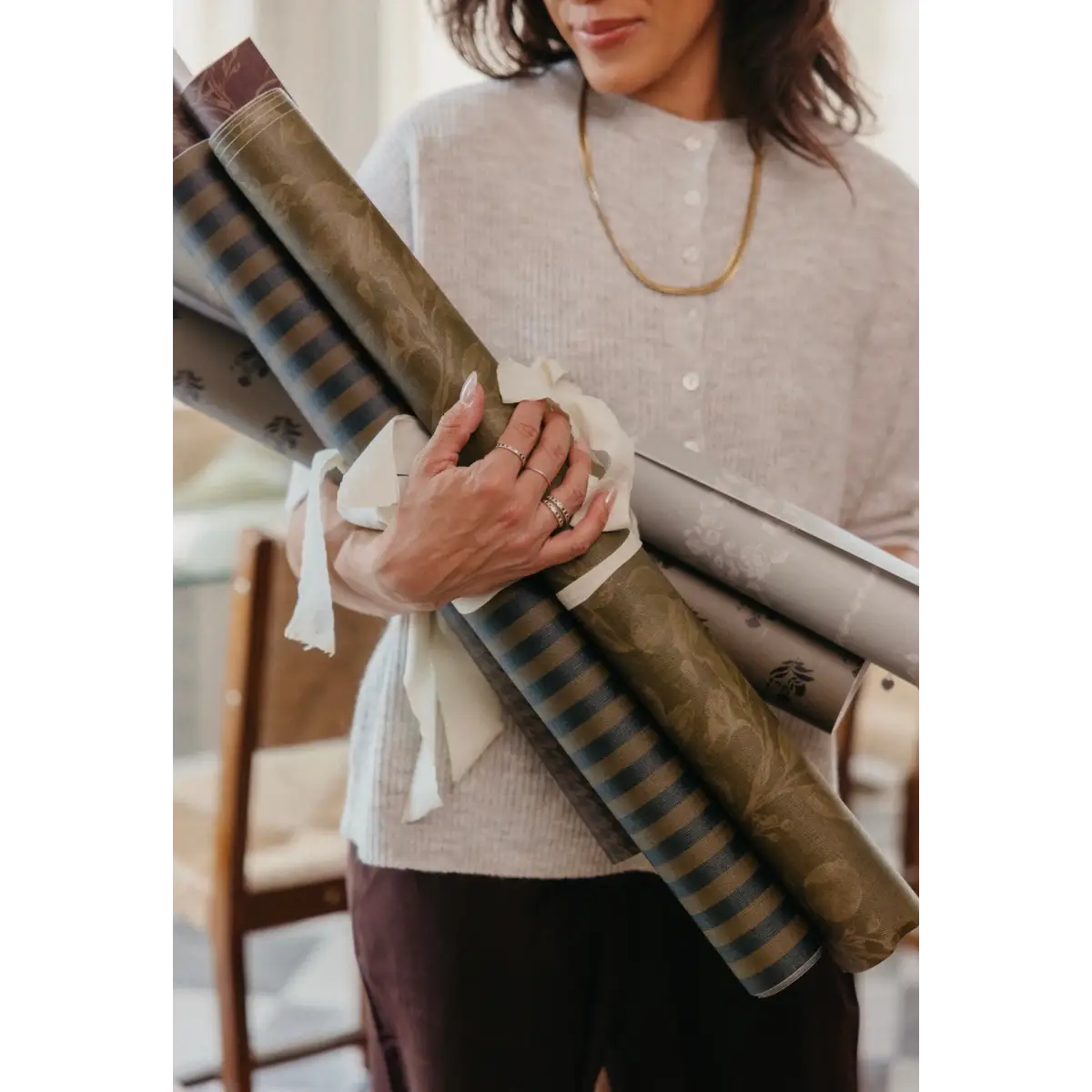 Ashbury Stripe Wallpaper by Safari Natalia x Taddy Mikelaites - Loomwell Home Goods