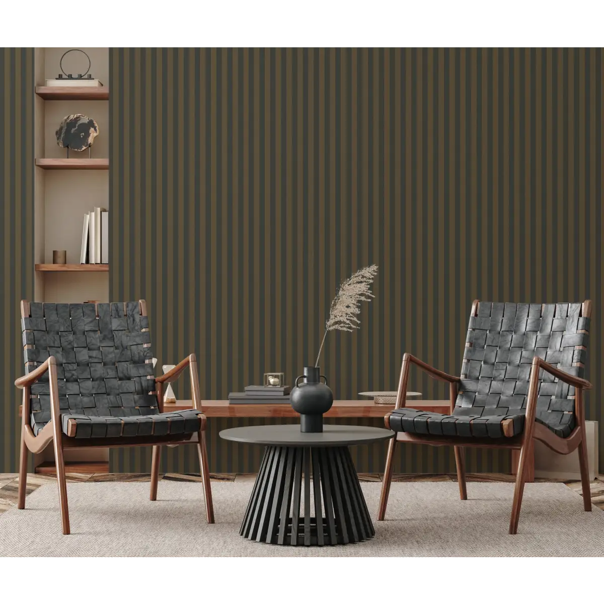 Ashbury Stripe Wallpaper by Safari Natalia x Taddy Mikelaites - Loomwell Home Goods