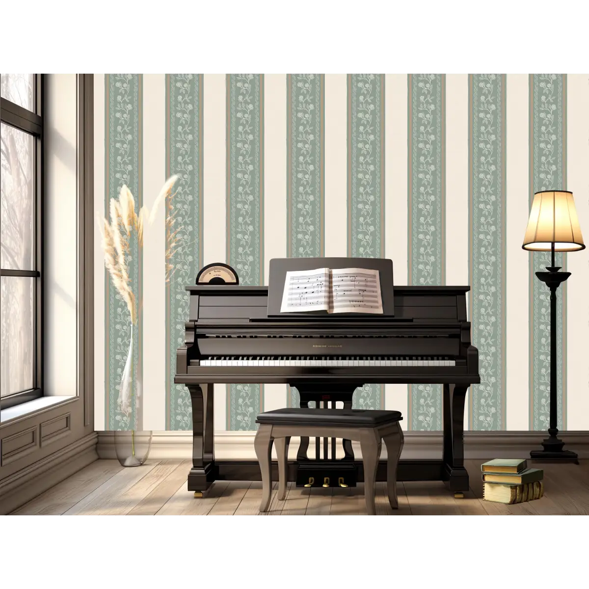 Ashby Wallpaper - Vine Stripes - by Zenclover - Loomwell Home Goods