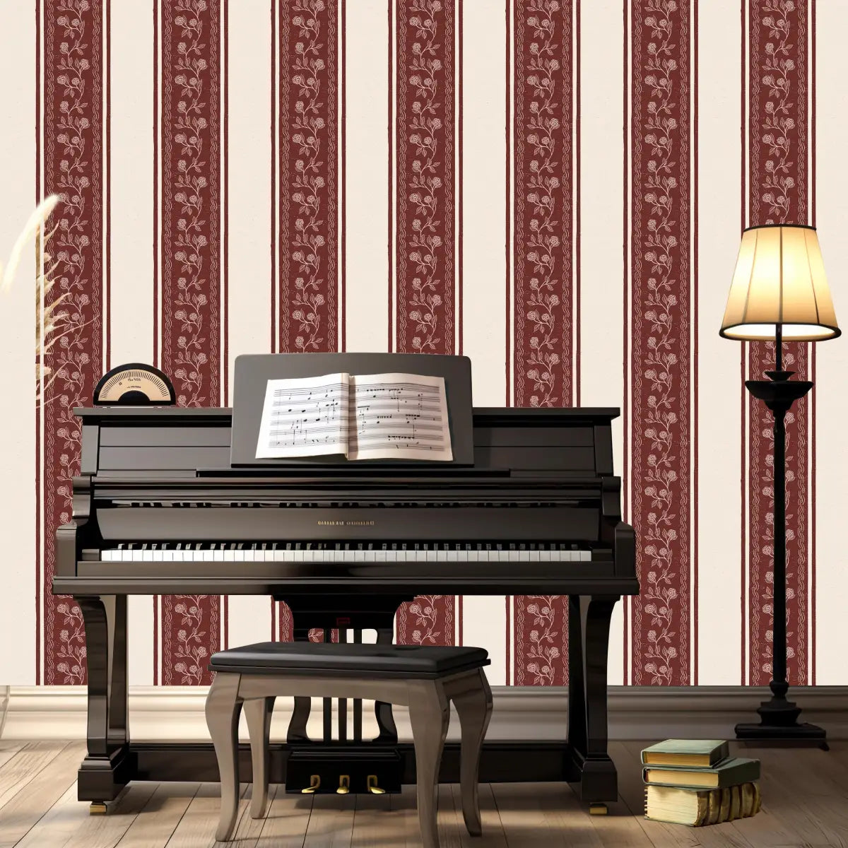 Ashby Wallpaper - Vine Stripes - by Zenclover - Loomwell Home Goods