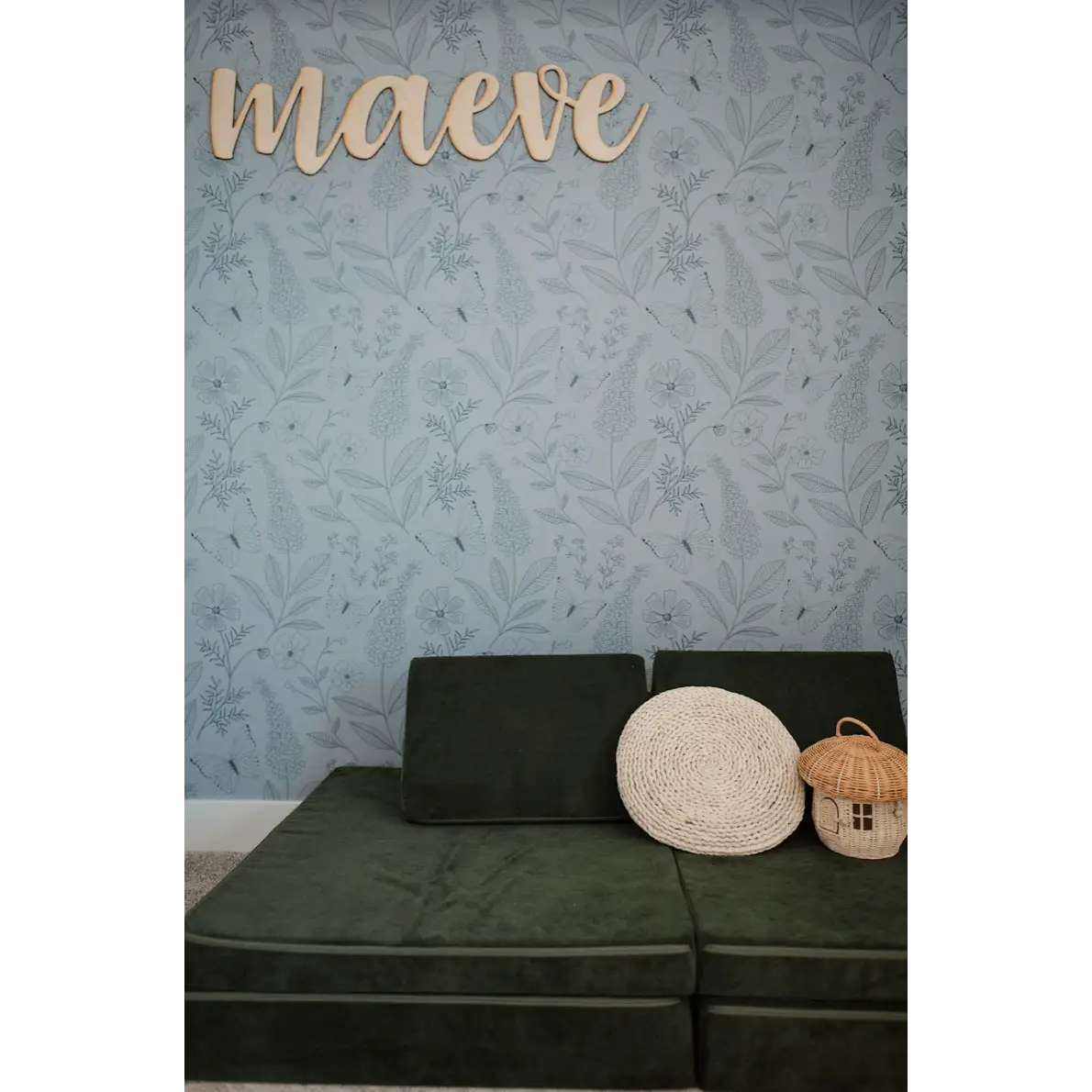 Ashlyn Wallpaper - Butterflies and Flowers Line Drawings - by Gooseberry Moon - Loomwell Home Goods