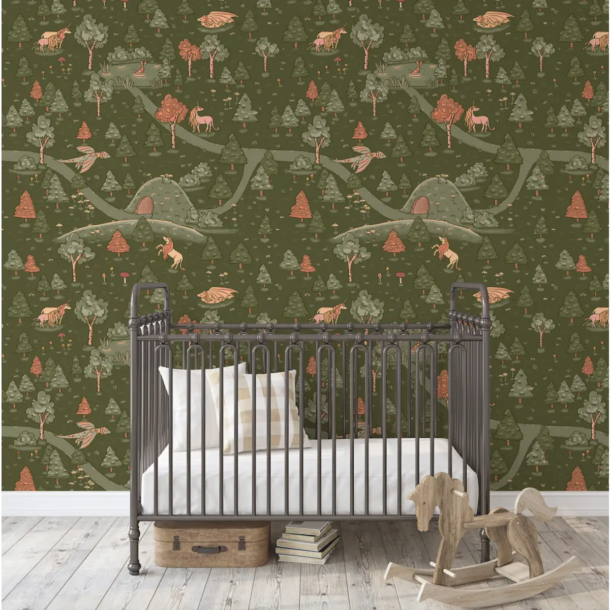 Aubrette Wallpaper - Unicorn Forest Pathways for Kids - by Tylee Hansen - Loomwell Home Goods