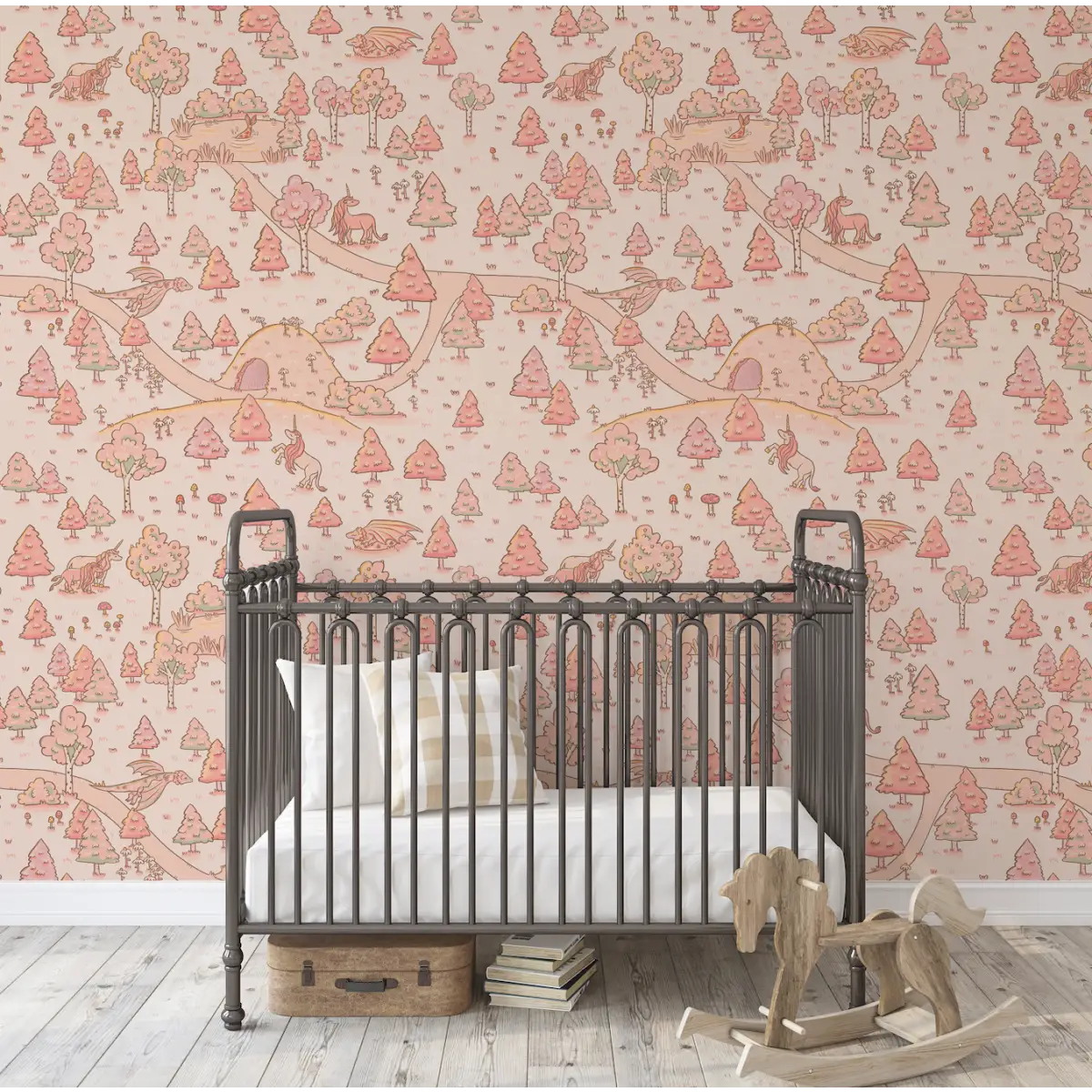 Aubrette Wallpaper - Unicorn Forest Pathways for Kids - by Tylee Hansen - Loomwell Home Goods