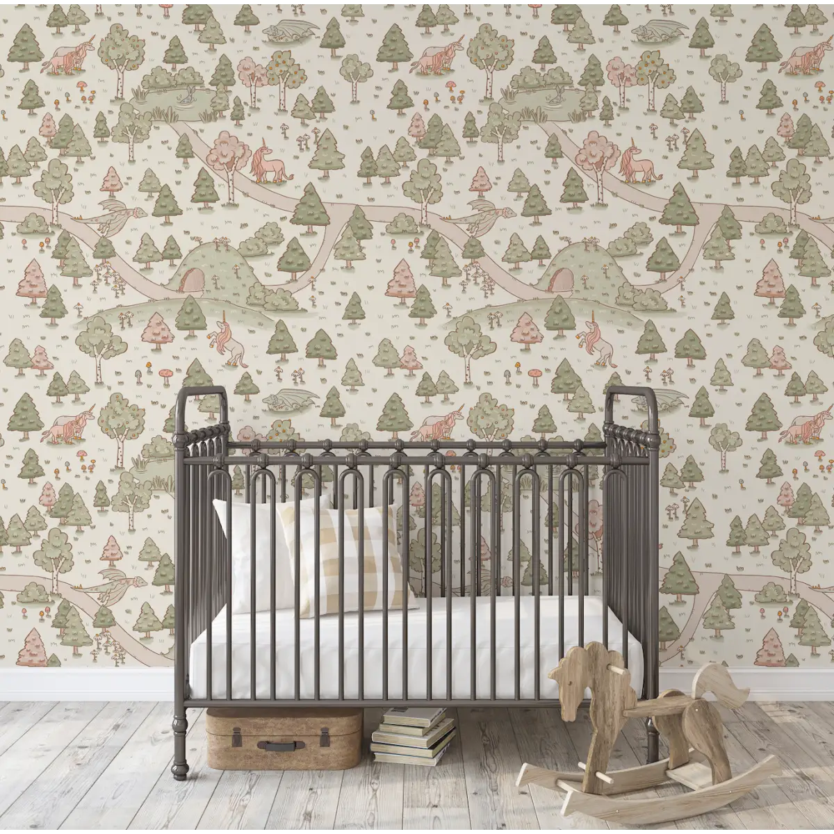 Aubrette Wallpaper - Unicorn Forest Pathways for Kids - by Tylee Hansen - Loomwell Home Goods