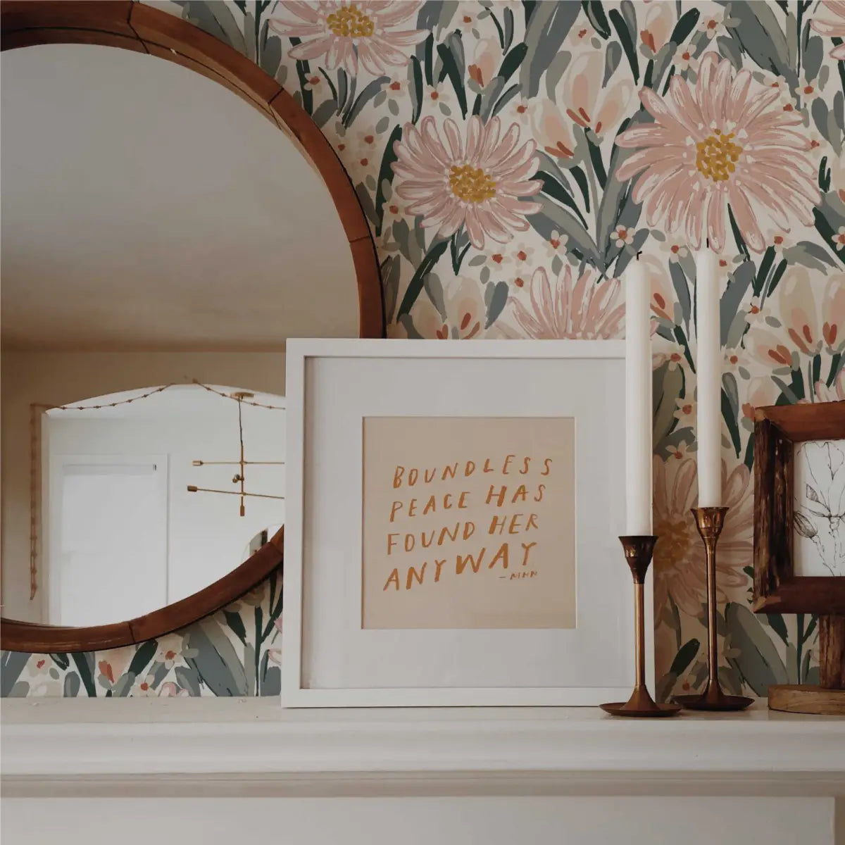 Auden Wallpaper - Pink Flower Joy - by Hufton Studio - Loomwell Home Goods