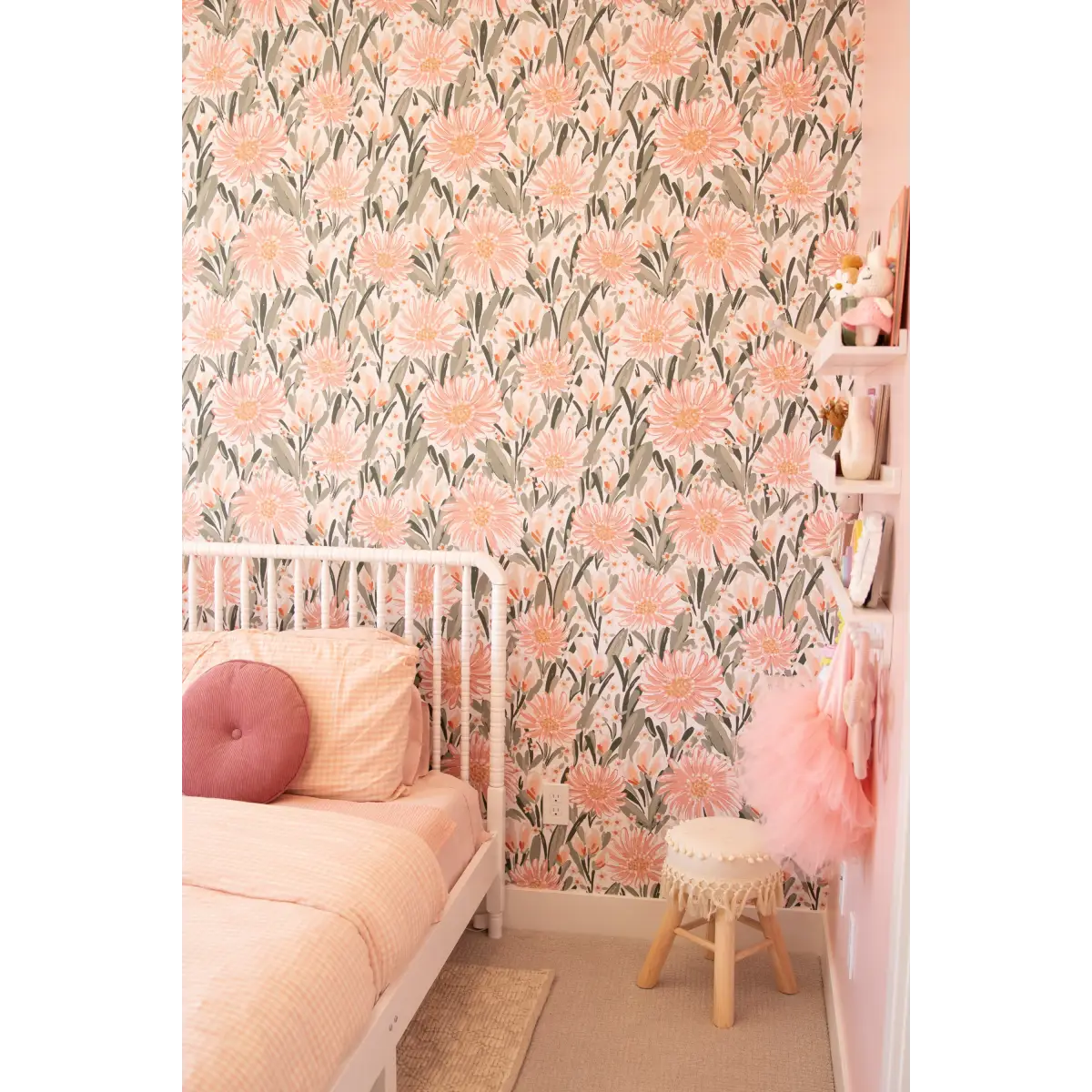 Auden Wallpaper - Pink Flower Joy - by Hufton Studio - Loomwell Home Goods