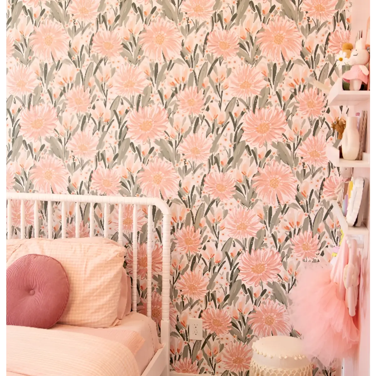 Auden Wallpaper - Pink Flower Joy - by Hufton Studio - Loomwell Home Goods