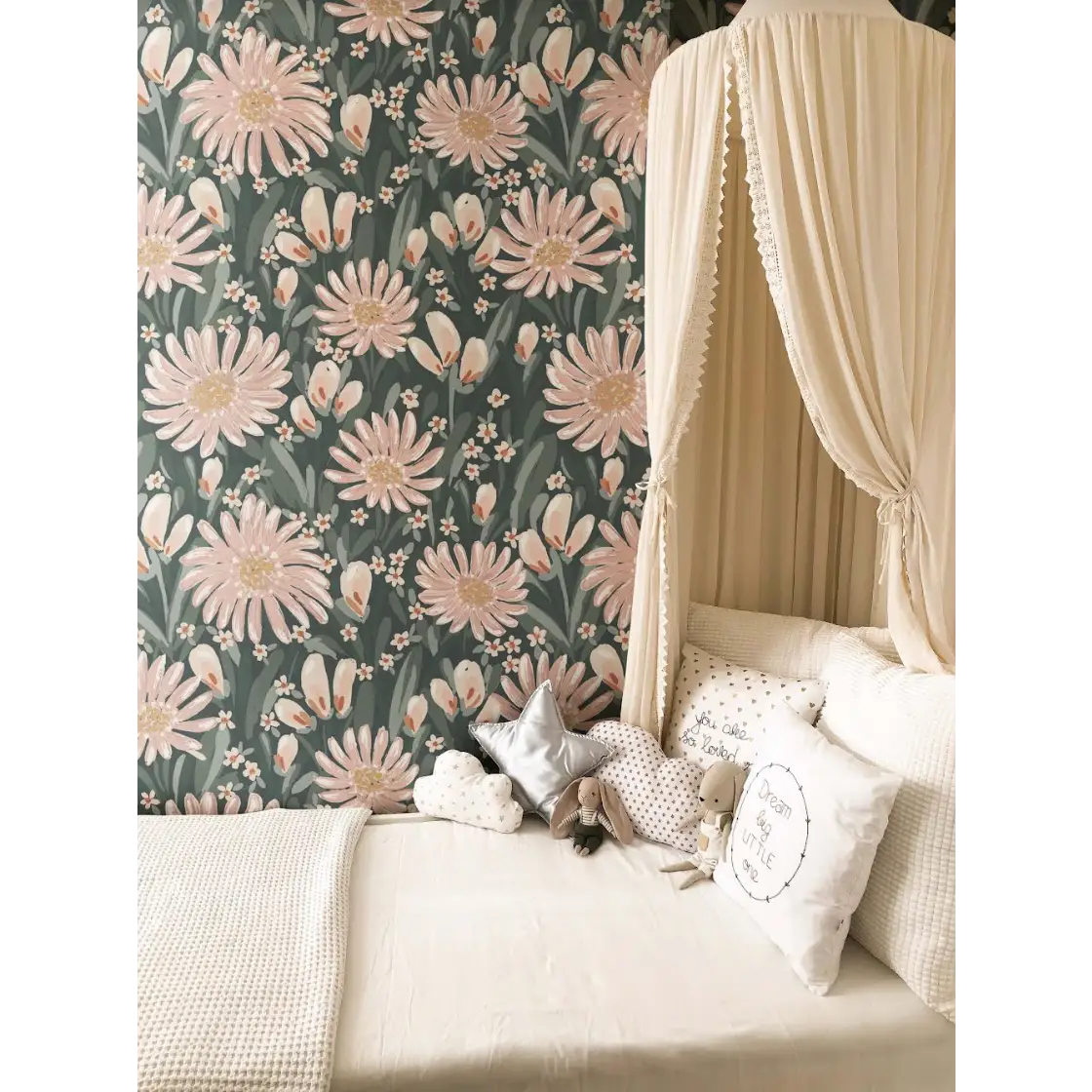 Auden Wallpaper - Pink Flower Joy - by Hufton Studio - Loomwell Home Goods