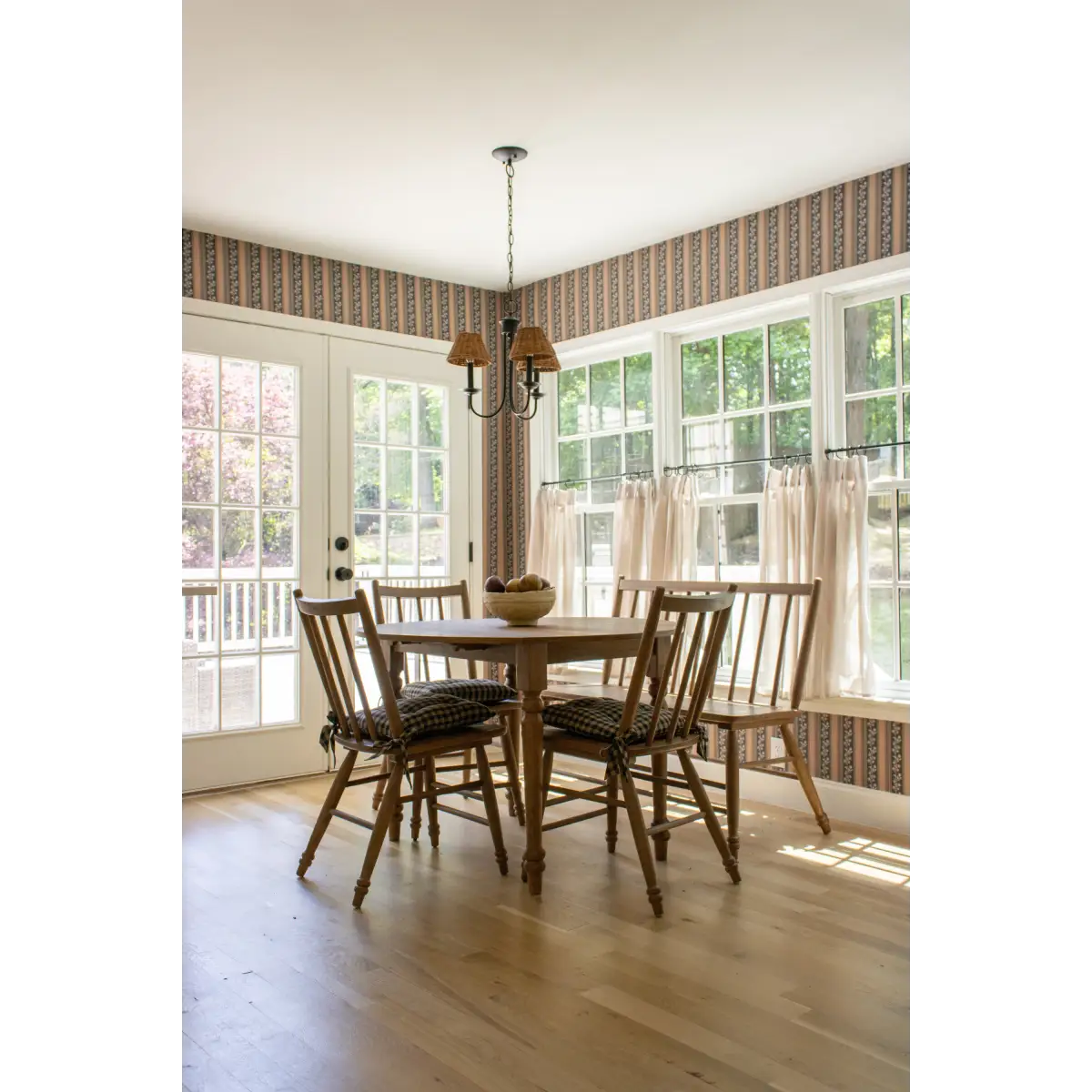Auggie Wallpaper - Floral Stripe - by Bloomery Decor - Loomwell Home Goods